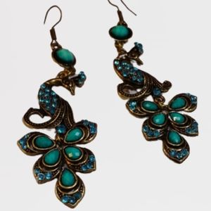 Vintage turquoise peacock Earrings